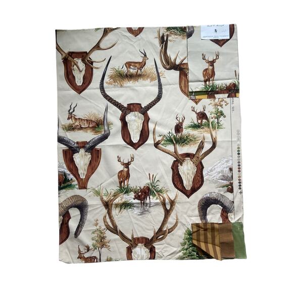 Pierre Frey "Les Trophees" fabric vintage swatch 27 х 34 - Picture 1 of 5